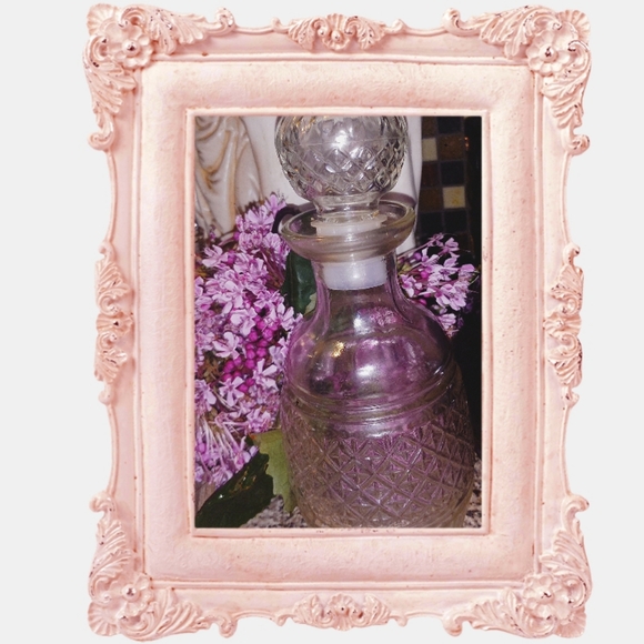 Vintage Clear Textured Glass Decanter With Stopper - Picture 3 of 8